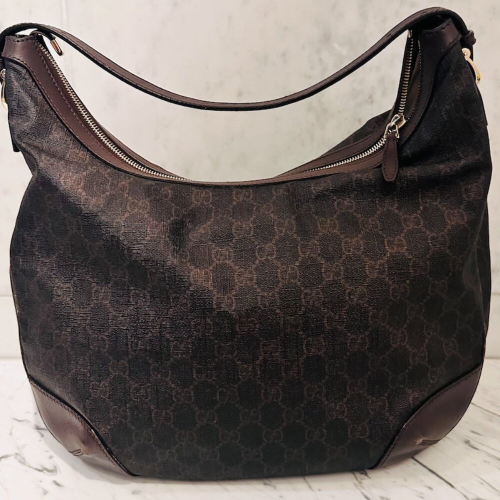 GUCCI BREE HOBO BROWN ON BROWN